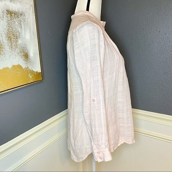 Rebecca Taylor Pink Pintuck Roll Tab Blouse - Picture 5 of 9